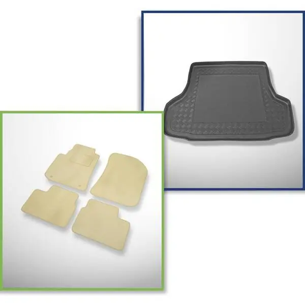 Nowość Zestaw: dywaniki welurowe + mata do bagażnika do Rover 75 (1999-2005)