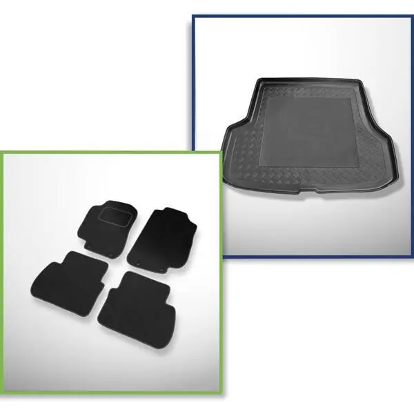 Zestaw: dywaniki welurowe + mata do bagażnika do Saab 9-5 I (1998-2010) Promocja
