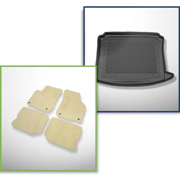 Ekspresowa dostawa Zestaw: dywaniki welurowe + mata do bagażnika do Seat Leon I 1M (1999-2005)