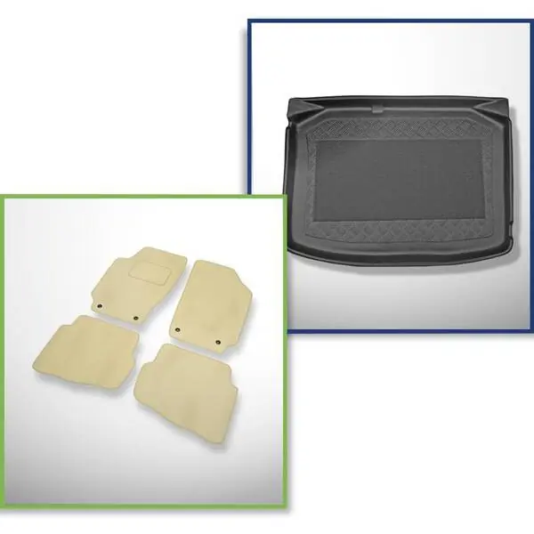 Zestaw: dywaniki welurowe + mata do bagażnika do Skoda Fabia I 6Y (2000-2007) Szybka dostawa