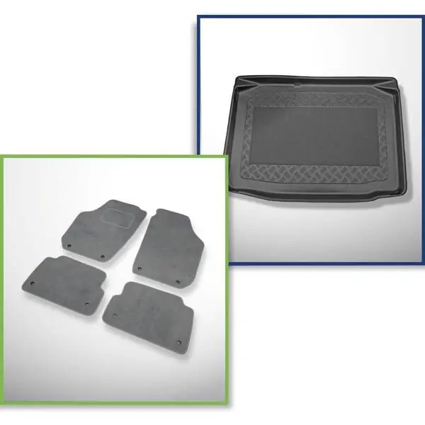 Zestaw: dywaniki welurowe + mata do bagażnika do Skoda Fabia II 5J (03.2007-10.2014) Ekspresowa dostawa