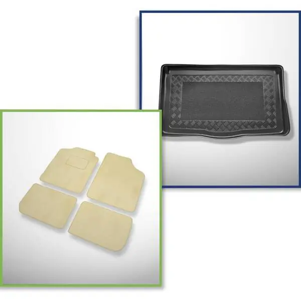 Zestaw: dywaniki welurowe + mata do bagażnika do Subaru Justy III (2003-2007) Rabat