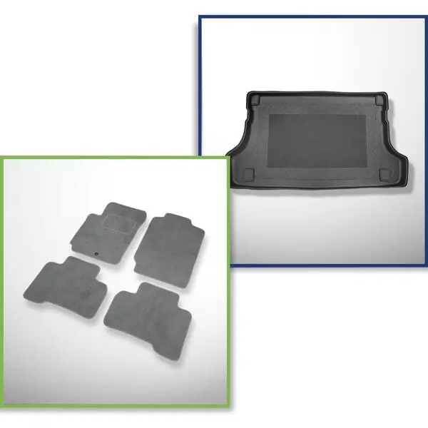 Zestaw: dywaniki welurowe + mata do bagażnika do Suzuki Grand Vitara II (2005-2014) Promocja