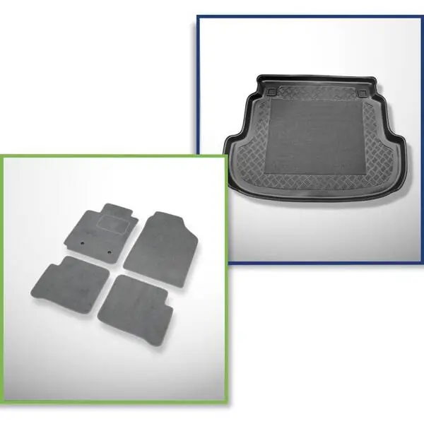 Ekspresowa dostawa Zestaw: dywaniki welurowe + mata do bagażnika do Toyota Corolla E120 (01.2002-2008)