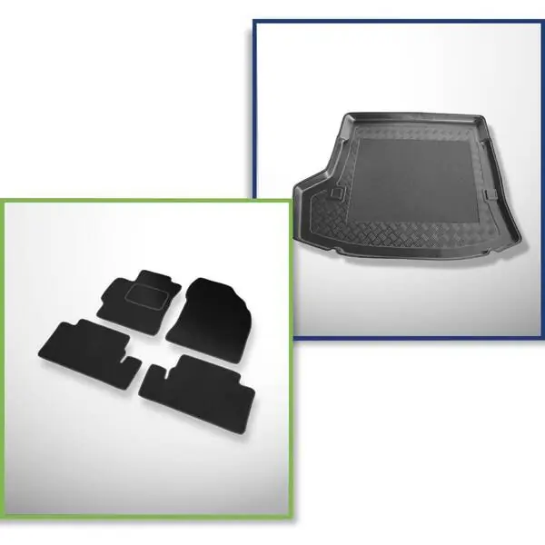 Zestaw: dywaniki welurowe + mata do bagażnika do Toyota Corolla X E140 (2007-07.2013) Autentyczny