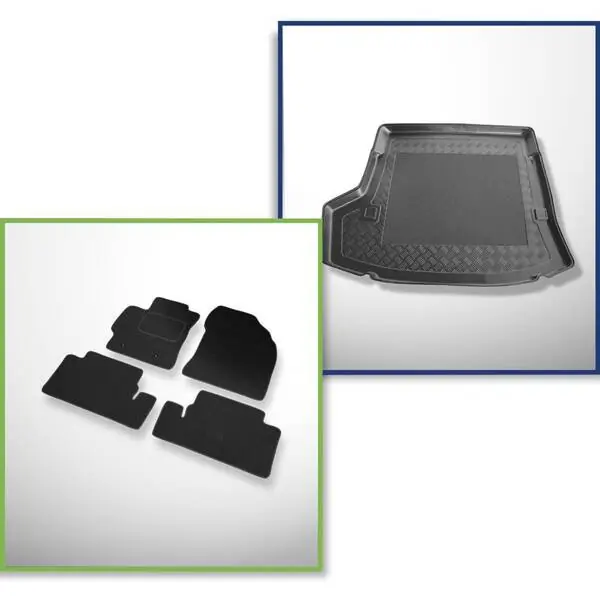 Zestaw: dywaniki filcowe + mata do bagażnika do Toyota Corolla X E140 (2007-07.2013) Darmowa dostawa