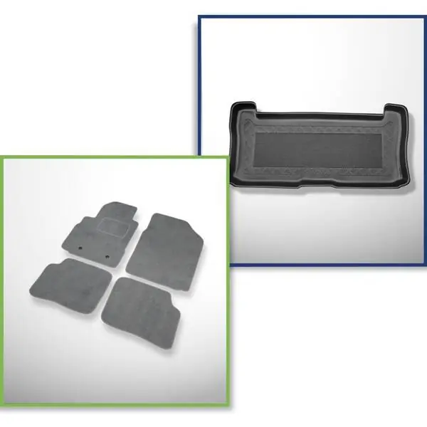 Zwrot pieniędzy Zestaw: dywaniki welurowe + mata do bagażnika do Toyota Yaris I (1999-2005)