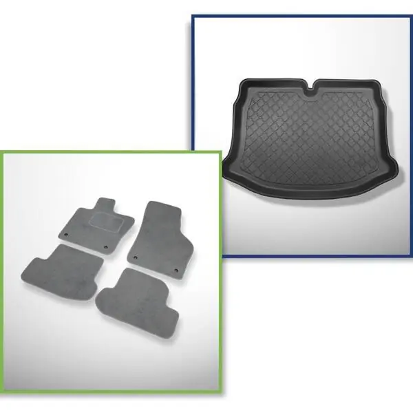 Zestaw: dywaniki welurowe + mata do bagażnika do Volkswagen Beetle III (11.2011-07.2019) Promocja