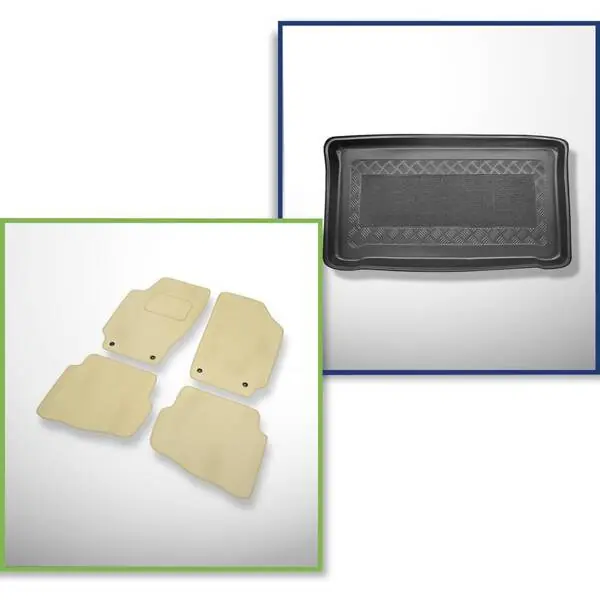 Zestaw: dywaniki welurowe + mata do bagażnika do Volkswagen Fox I (2004-12.2011) Premium