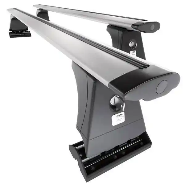 Promocja Aluminiowy bagażnik dachowy do Fiat Doblo III Van (2010-2016) - srebrne belki dachowe z uchwytem - Amos - β-103 - Dynamic - punkty montażowe