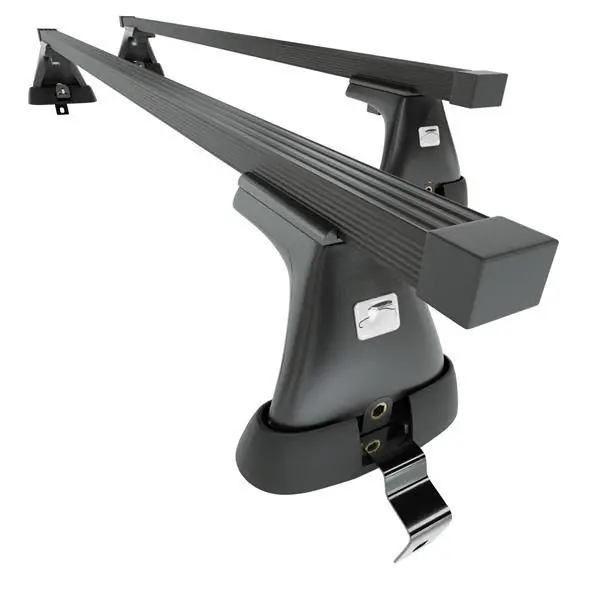 Stalowy bagażnik dachowy do Volvo S90 II Sedan (2016-....) - czarne belki dachowe z uchwytem - Amos - K-P - O - bez punktów montażowych Szybka dostawa