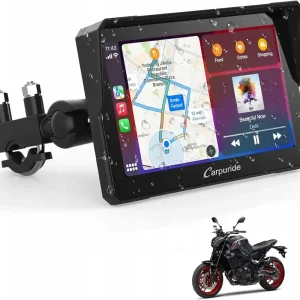 Ekran Motocyklowy Carpuride W702 Carplay/Android Auto Podwójny Bluetooth Nowość