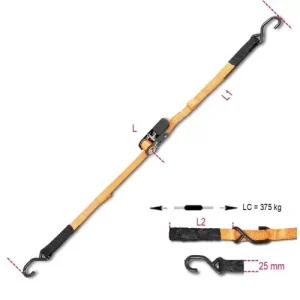 Beta Pas Mocujący Z Napinaczem Zapadkowym, Z 2 Hakami I Uchami, Z Poliestru 25Mm 3M +Hak Darmowa dostawa