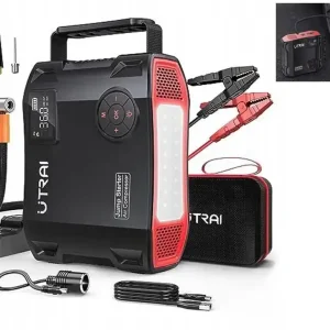 Awaryjny rozrusznik auta PowerBank latarka pompka starter jumper booster 4w1 2000A 16000mA Nowość