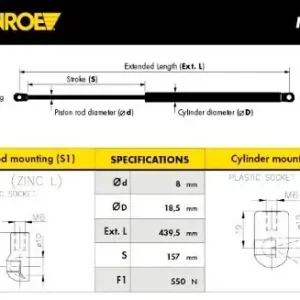 MONROE Sprężyna gazowa, pokrywa bagażnika MONROE ML5653 Szybka dostawa