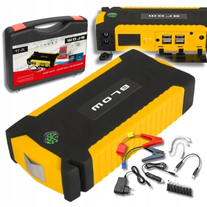 JUMP STARTER urządzenie ROZRUCHOWE powerbank DO SAMOCHODU buster ZESTAW Wyprzedaż