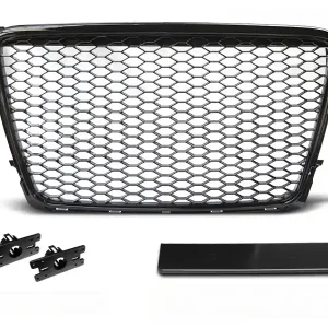 Atrapa przednia Audi A4, B8, 2008-2011, Black, Glossy Wyprzedaż
