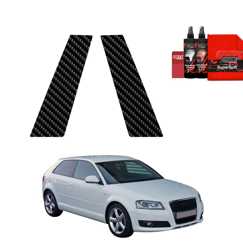 Autentyczny Carbonowa folia na słupki drzwi, Audi A3, 8P, 2003-2008, 3D