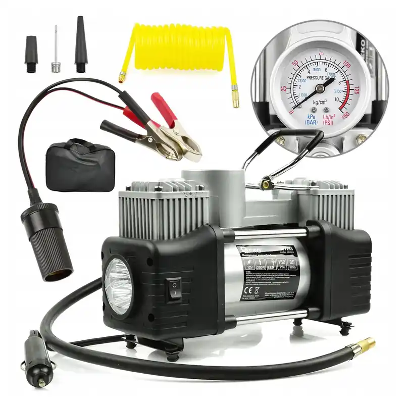 KOMPRESOR SAMOCHODOWY POMPKA 12V 250W ELEKTRYCZNA SPRĘŻARKA POWIETRZA Darmowa dostawa