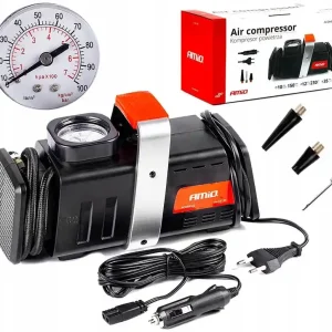 Darmowa dostawa KOMPRESOR SAMOCHODOWY Pompka Sprężarka Kół na zapalniczkę 12V gniazdko 230V