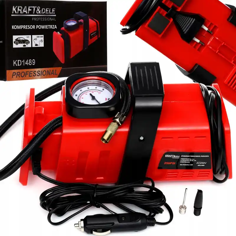 Oferta limitowana KOMPRESOR POWIETRZA SAMOCHODOWY 12V 230V KD1489