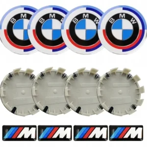 DEKIELKI BMW 50JAHRE 68mm + NAKLEJKI M POWER KOMPLET ZESTAW DEKLE KAPSLE Wyprzedaż