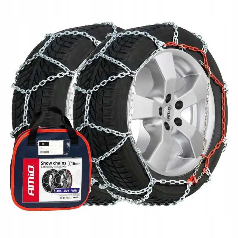 Łańcuchy śniegowe na koła 16mm AMIO 245 255/50 R17 BUS VAN SUV 4x4 Tani