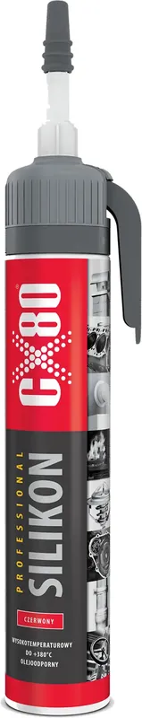 Autentyczny CX80 Silikon uszczelniający wysokotemperaturowy czerwony z aplikatorem 210g