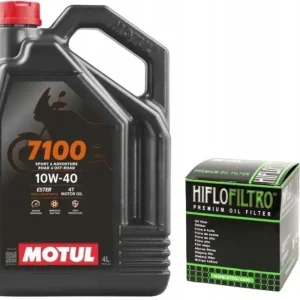Zamów teraz Olej Motul 7100 10W40 4L + Filtr Oleju Hiflo HF204 4T Yamaha Honda Kawasaki