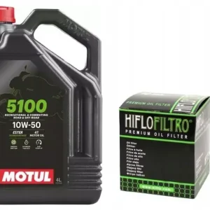 Oryginalny OLEJ MOTUL 5100 4L 10W50 4T +FILTR HF155 HF156 Ktm Duke Lc4 SMC Wysoka jakość