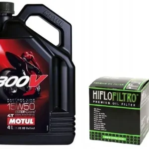 Oryginalny Olej Motul 300V 15w50 4L + Filtr Hiflo HF165 BMW F 800 ST S !! Premium