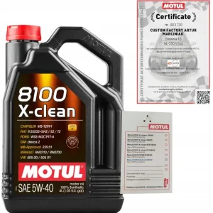 MOTUL 8100 X-CLEAN 5W40 C3 4L VW 505 00/ 505 01 GM DEXOS2 + ZAWIESZKA Oferta