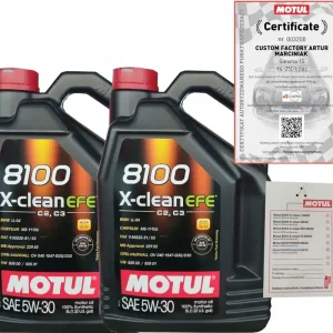 MOTUL 8100 X-CLEAN EFE 5W30 C2/C3 10L BMW LL-04 VW 505 00 + ZAWIESZKA Ostatnia szansa