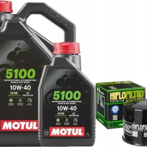 Oferta limitowana Zestaw Filtr HF138 + Olej 10w40 Motul 4T 5100 5L