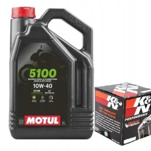 Autentyczny Olej Motul 5100 10W40 4L Filtr Oleju K&N KN138 4T Ma2 Suzuki Gsxr Sv Dl Gsf
