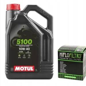 Autentyczny Olej Motul 5100 10W40 4L + Filtr Oleju Hiflo HF116 4T Ma2 Crf 250 450 R Trx