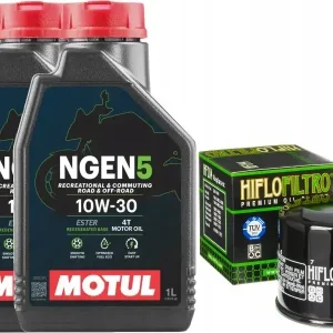 Darmowa dostawa Filtr oleju HF204 + Olej 10w30 Motul 4T Ngen5 2L