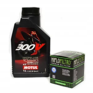 OLEJ MOTUL 300V 1L 10W40 FACTORY LINE +FILTR HF116 Suzuki Gsxr Gsf Sv Oryginalny