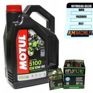 Olej MOTUL 5100 10W50 4L + Filtr Hiflo HF155 HF157 Ktm Exc Sx RFS Xc Quad Szybka dostawa