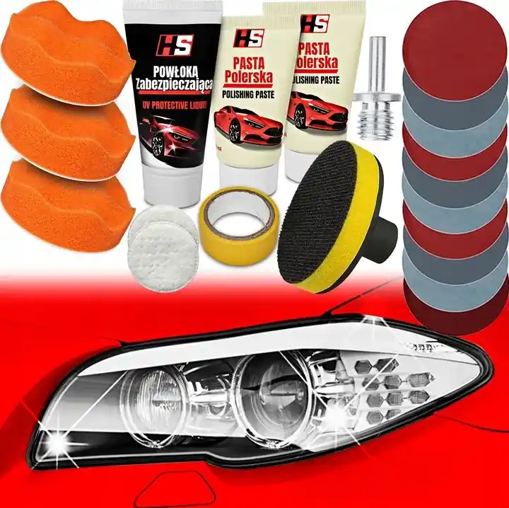 ZESTAW DO POLEROWANIA REGENERACJI RENOWACJI LAMP REFLEKTORÓW SAMOCHODOWYCH Tylko dziś