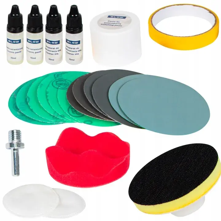 ZESTAW DO CZYSZCZENIA POLEROWANIA REGENERACJI LAMP SAMOCHODOWYCH 80MM HC-01 Najlepsza cena