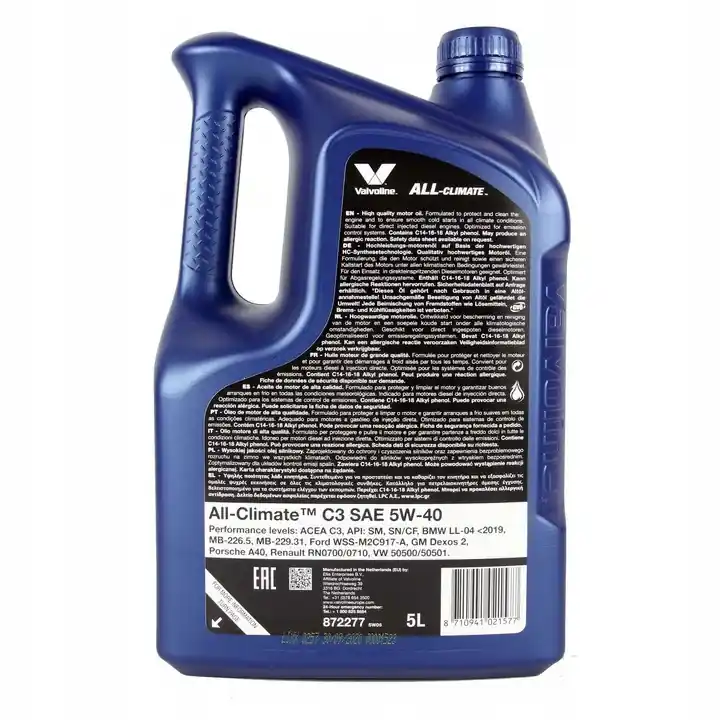 Szybka dostawa VALVOLINE ALL CLIMATE 5W40 C3 5L