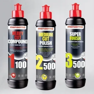 Promocja Pasty Polerskie do Lakieru 1100 2500 3500 + Mikrofibra 3x250ml MENZERNA