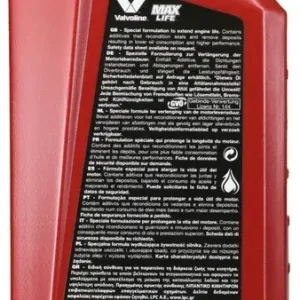 Autentyczny VALVOLINE MAXLIFE A3/B4 SN/CF 5W40 - 1L