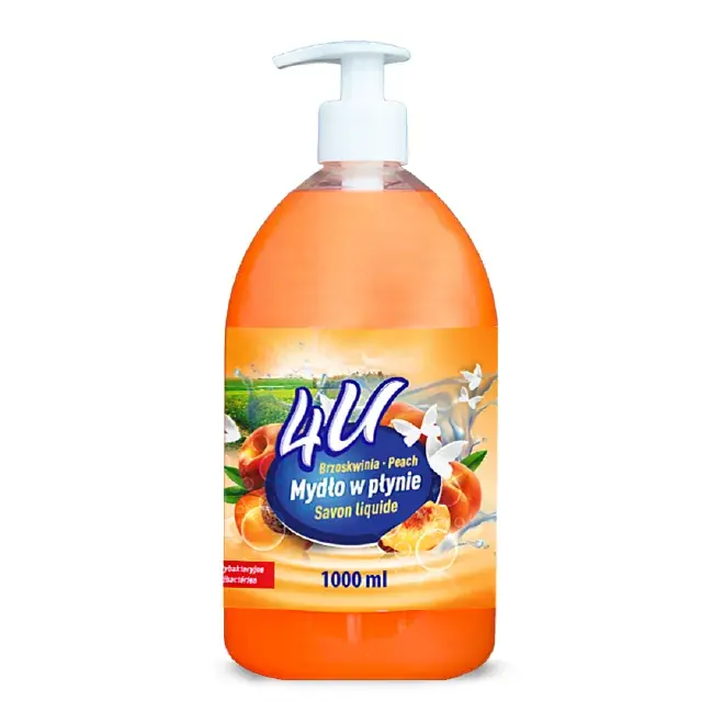 Mydło do rąk Antybakteryjne w płynie 4U 1L brzoskwinia Darmowa dostawa