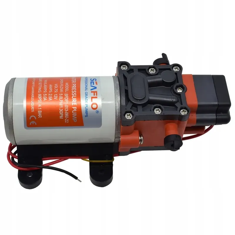 POMPA WODY CIŚNIENIOWA 12V 24V 5 L/MIN 6,9 BAR MOCNA KRANU KAMPERA ŁODZI Autentyczny