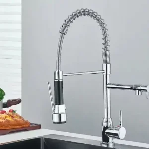 Szybka dostawa Kran kuchenny z wyciąganą wylewką 360°, 2 tryby, chrom