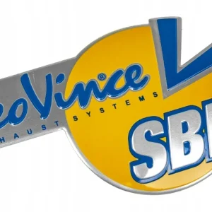 Emblemat / naklejka końcówki wydechu LeoVince, SBK, blaszka, 93x64 mm Tylko dziś