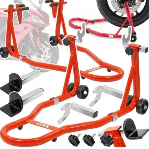 2x STOJAK MOTOCYKLOWY PODNOŚNIK NA PRZÓD TYŁ MOTOCYKL MOTOR PRZEDNI TYLNI Ekspresowa dostawa