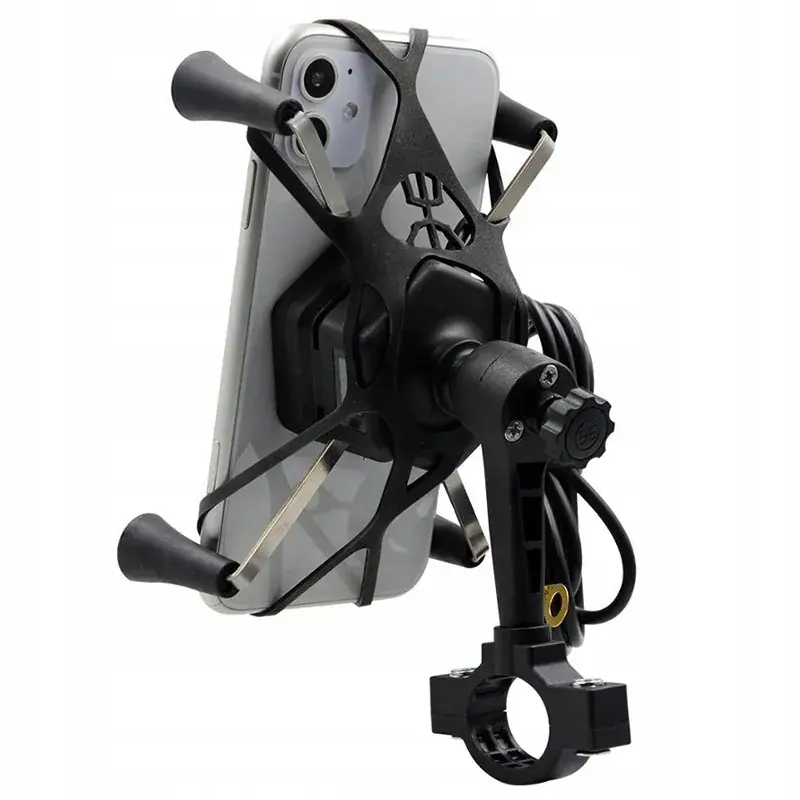 MOTOCYKLOWY UCHWYT TELEFON INDUKCYJNY QI QC Rabat